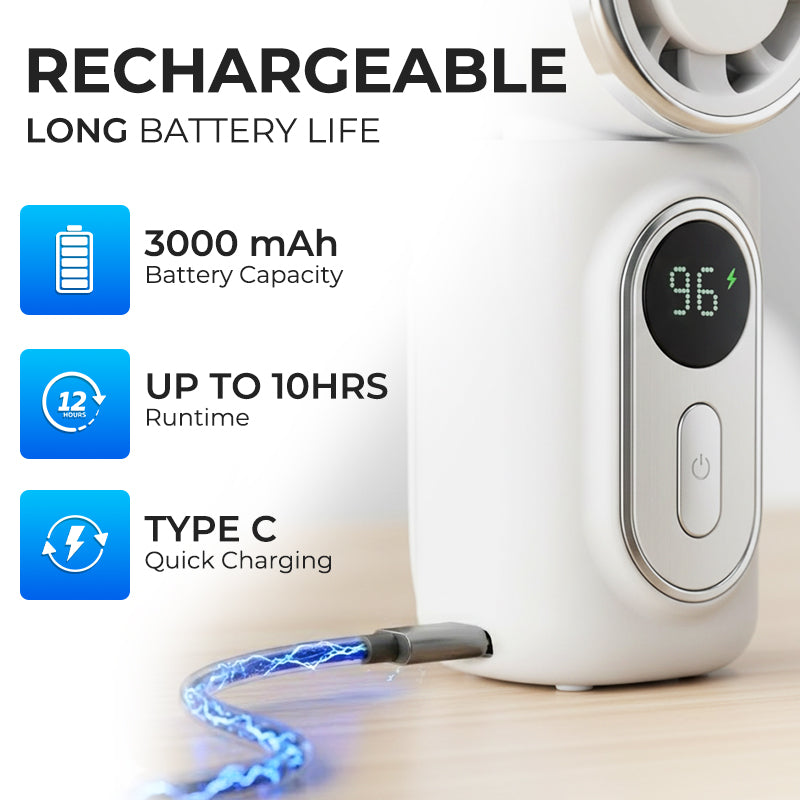 Kervalon® Mini SnapCool 360° Handheld Clip Fan