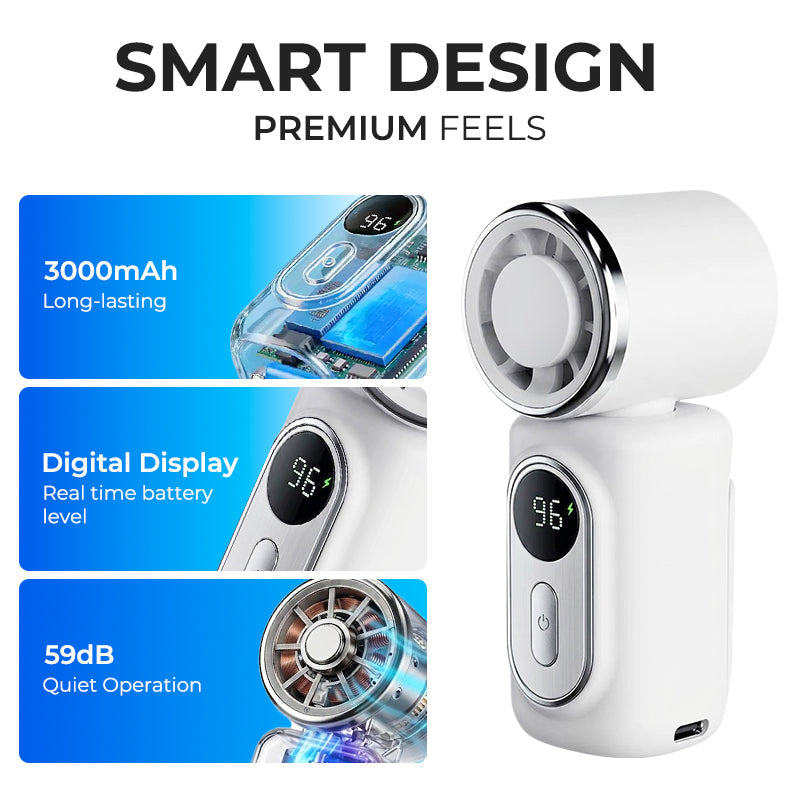 Kervalon® Mini SnapCool 360° Handheld Clip Fan