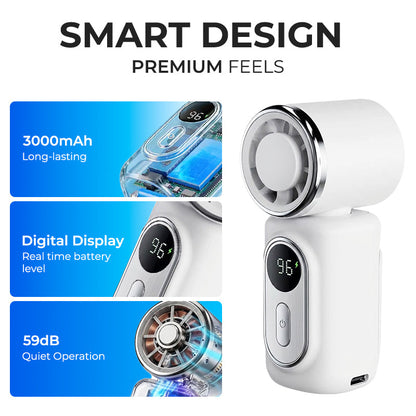 Kervalon® Mini SnapCool 360° Handheld Clip Fan