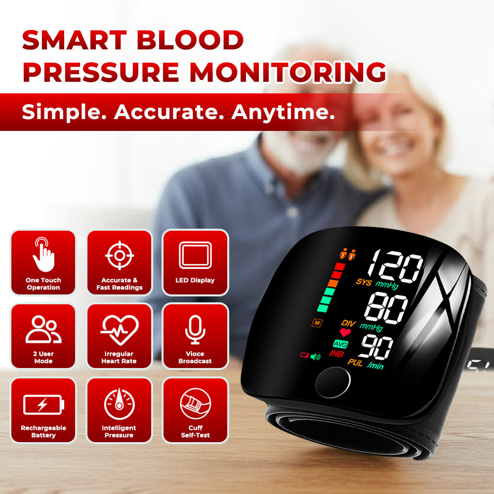 ⭐️Kervalon® Home LED Touch Screen Rechargeable mmHg Wrist Monitor