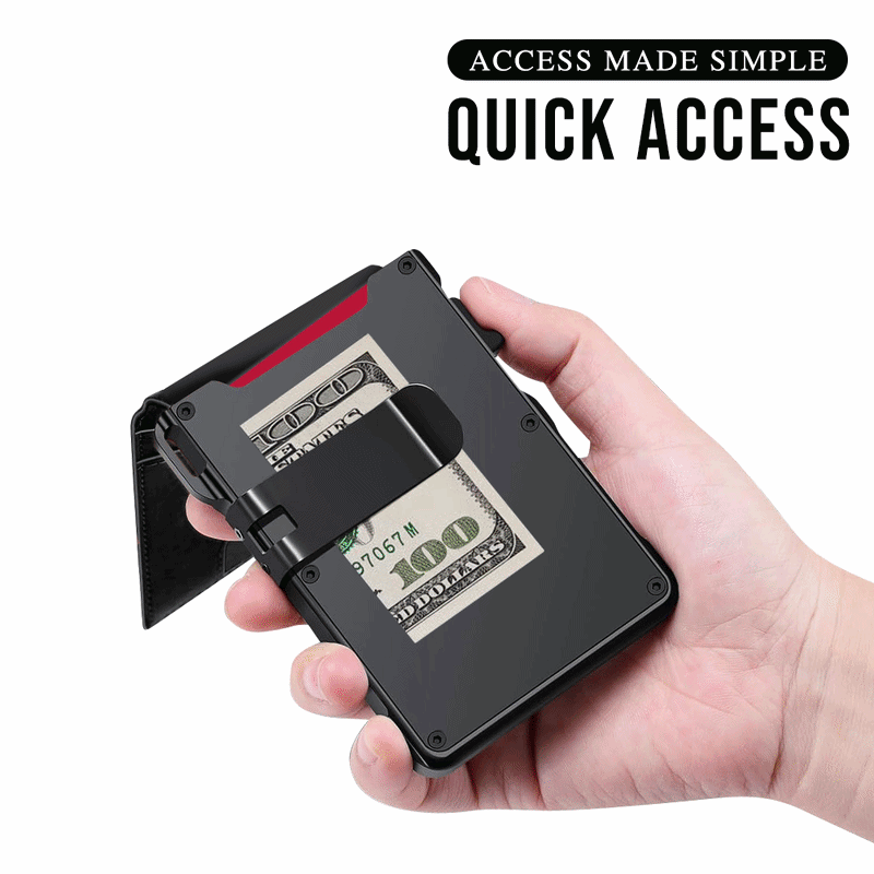 Kervalon® Premium Aluminum RFID Blocking Minimalist Wallet - Pop-Up Card Access, Money Clip & ID Window