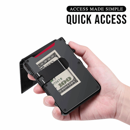 Kervalon® Premium Aluminum RFID Blocking Minimalist Wallet - Pop-Up Card Access, Money Clip & ID Window