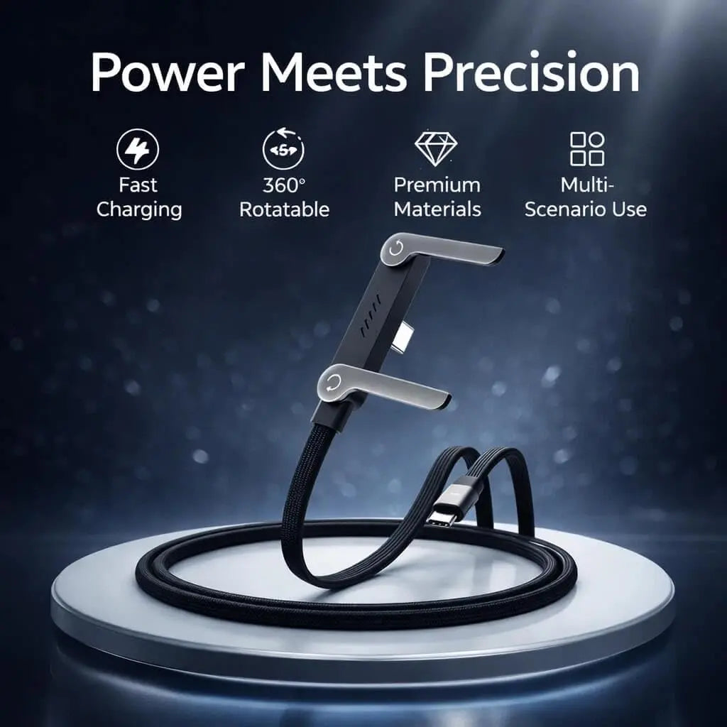 Kervalon® StandCord Gaming🎮2-in-1 240W Type-C Fast Charging Cable & Phone Holder