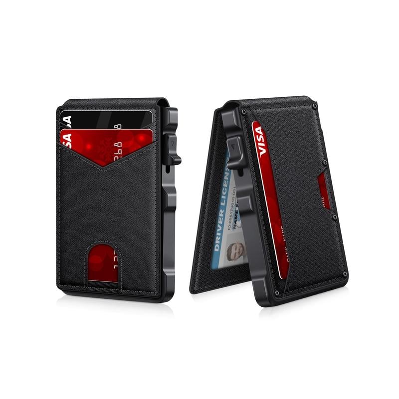 Kervalon® Premium Aluminum RFID Blocking Minimalist Wallet - Pop-Up Card Access, Money Clip & ID Window
