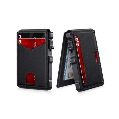 Kervalon® Premium Aluminum RFID Blocking Minimalist Wallet - Pop-Up Card Access, Money Clip & ID Window