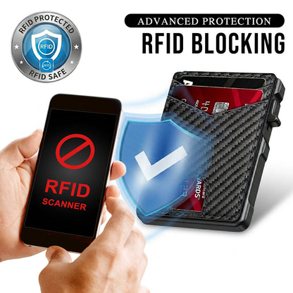 Kervalon® Premium Aluminum RFID Blocking Minimalist Wallet - Pop-Up Card Access, Money Clip & ID Window