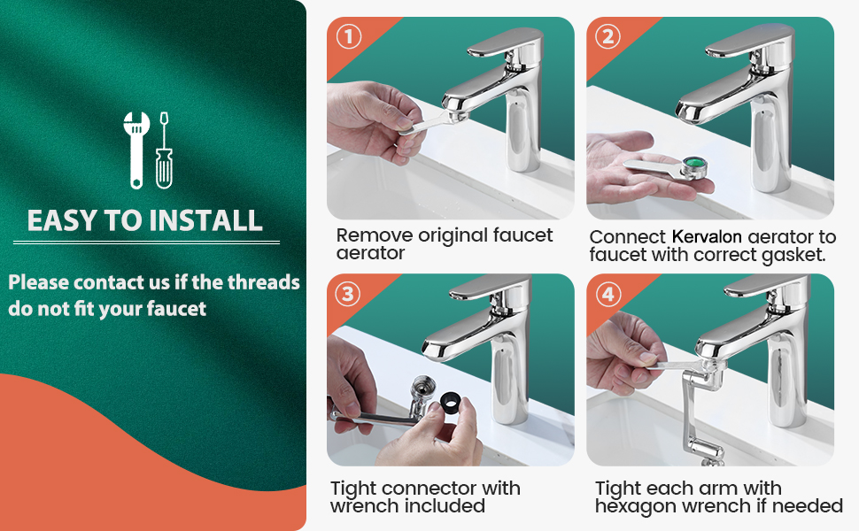 Kervalon® FlexFlow 1080° Robotic Arm Faucet Extender for Effortless Self-Care🚰