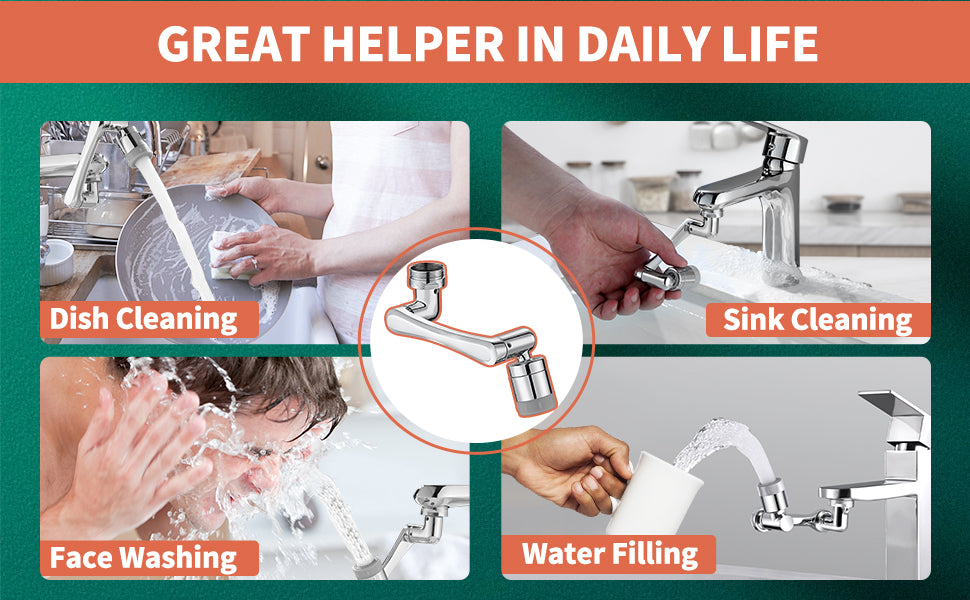 Kervalon® FlexFlow 1080° Robotic Arm Faucet Extender for Effortless Self-Care🚰