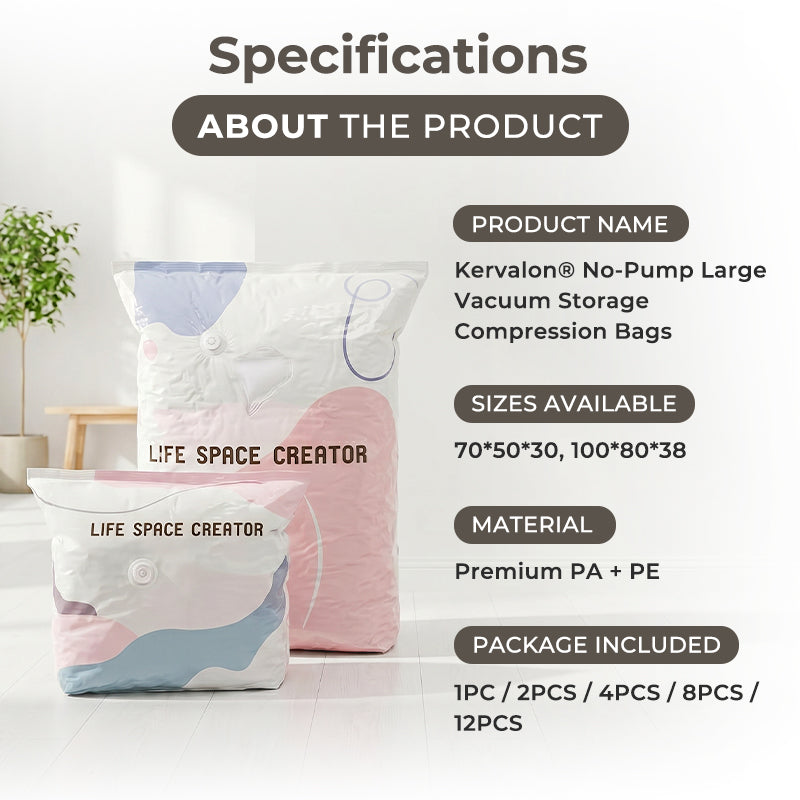 Kervalon® No-Pump Large Vacuum Storage Compression Bags
