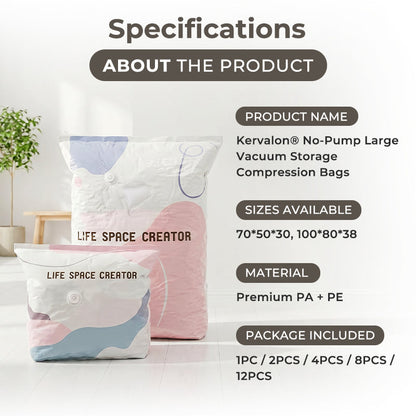 Kervalon® No-Pump Large Vacuum Storage Compression Bags