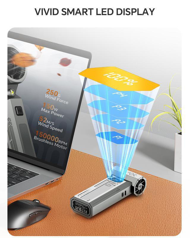 Kervalon® Z1 Compressed Air Duster💨 150000RPM Electric Air Duster with LED Display & Brushless Motor