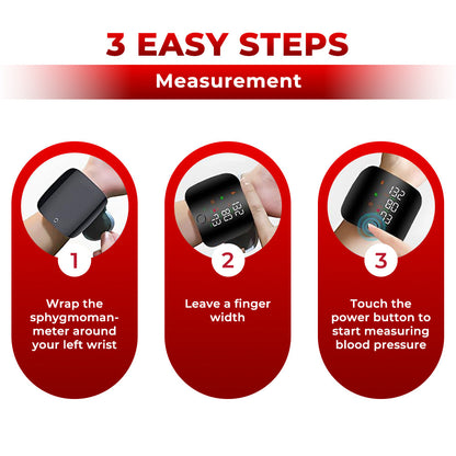 ⭐️Kervalon® Home LED Touch Screen Rechargeable mmHg Wrist Monitor