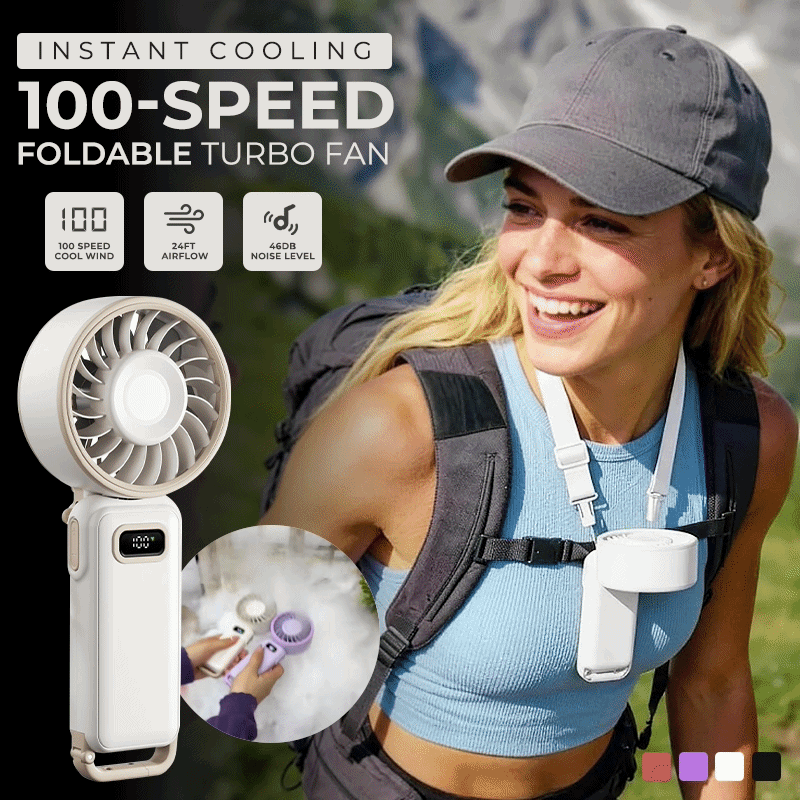 Kervalon® Instant Cooling 100-Speed Foldable Turbo Fan