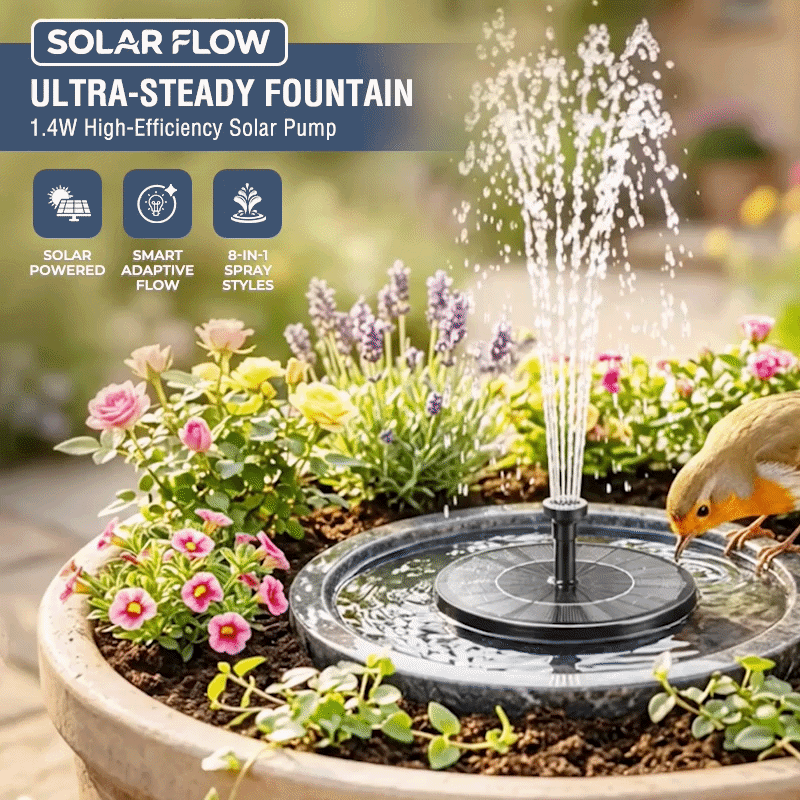 Kervalon® Solar Flow Ultra-Steady Fountain 1.4W High-Efficiency Solar Pump