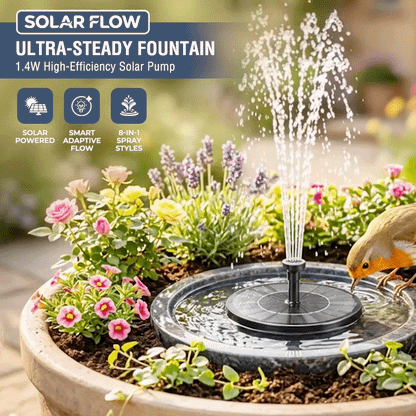 Kervalon® Solar Flow Ultra-Steady Fountain 1.4W High-Efficiency Solar Pump