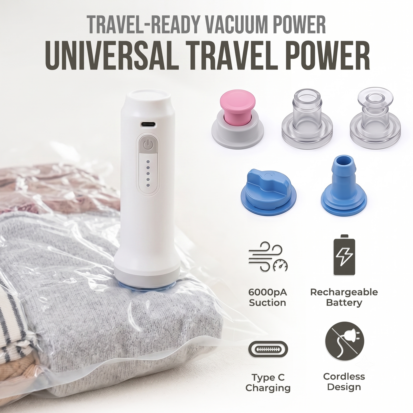 Kervalon® Mini USB-C Rechargeable Travel Vacuum Pump