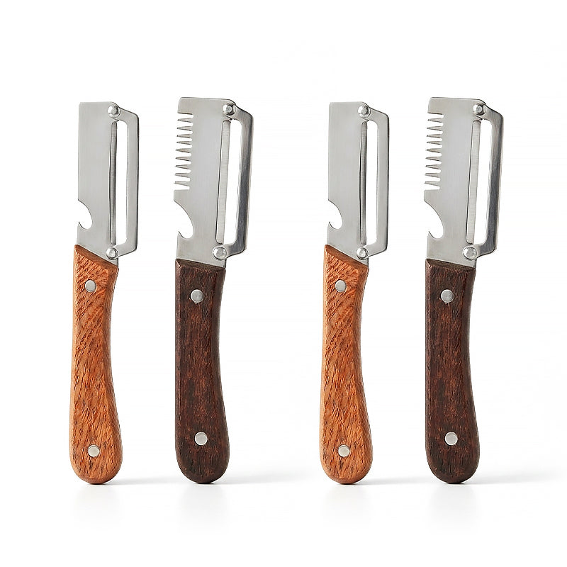 ⭐️Kervalon® Easy-Grip Wooden Peeler & Veggie Shredder