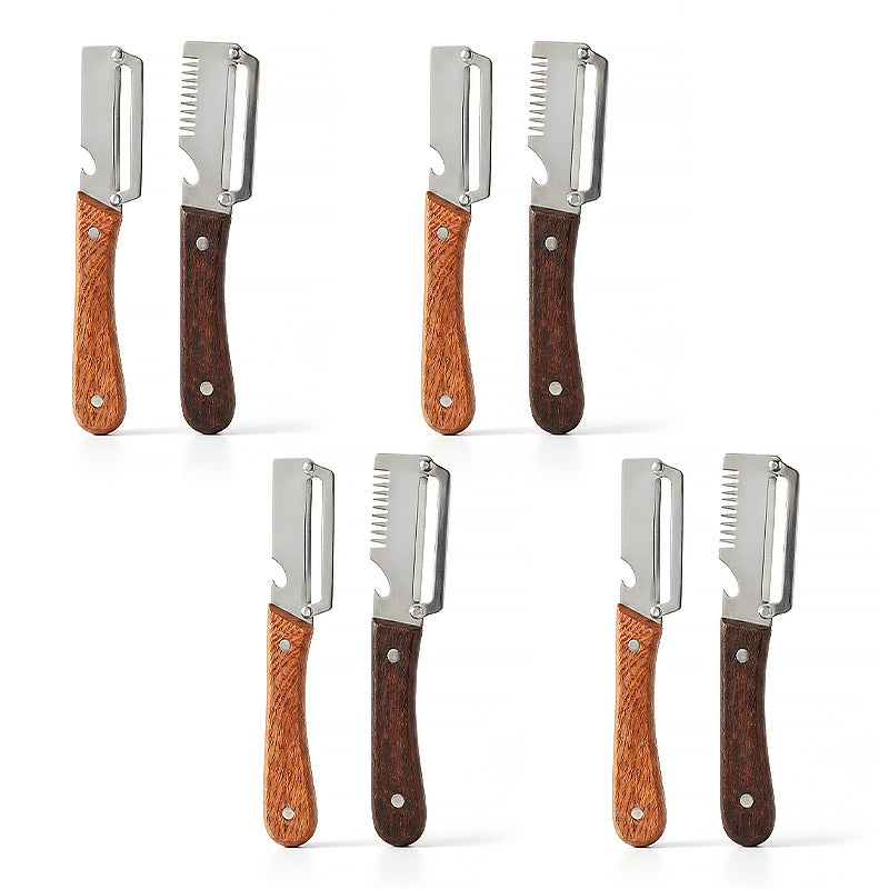 ⭐️Kervalon® Easy-Grip Wooden Peeler & Veggie Shredder