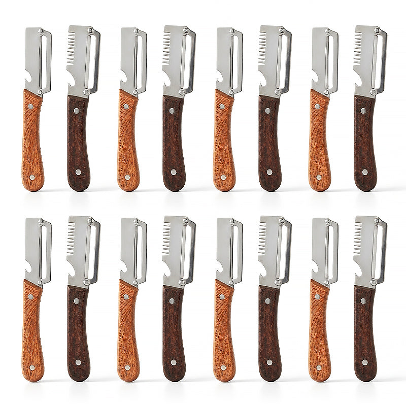 ⭐️Kervalon® Easy-Grip Wooden Peeler & Veggie Shredder