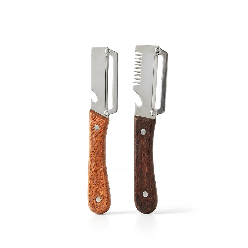 ⭐️Kervalon® Easy-Grip Wooden Peeler & Veggie Shredder
